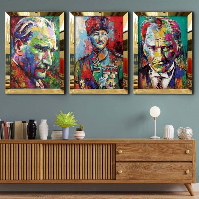 Atatürk Portresi Aynalı Tablo Set